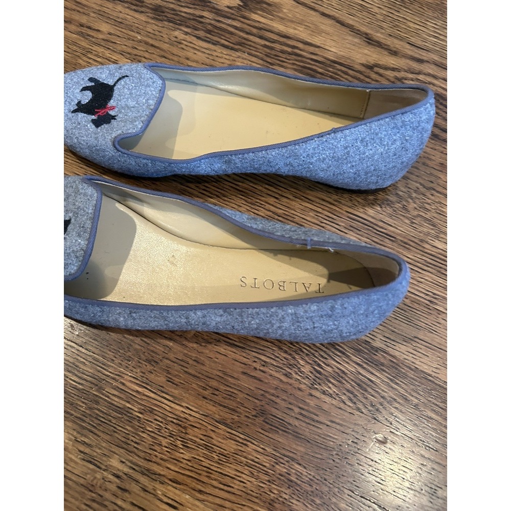 Talbots Flats Womens size 5M Gray Slip On Scottie Dog Embroidery Preppy Casual - Picture 5 of 9